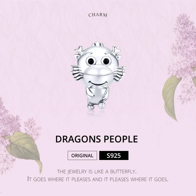 (image for) Pandora Style Silver Charm, Dragon Baby, Black Enamel - SCC1489 - View 6
