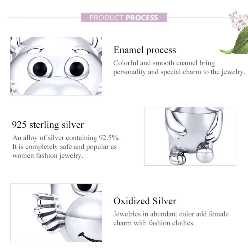 (image for) Pandora Style Silver Charm, Dragon Baby, Black Enamel - SCC1489 - View 8
