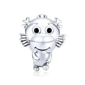 (image for) Pandora Style Silver Charm, Dragon Baby, Black Enamel - SCC1489