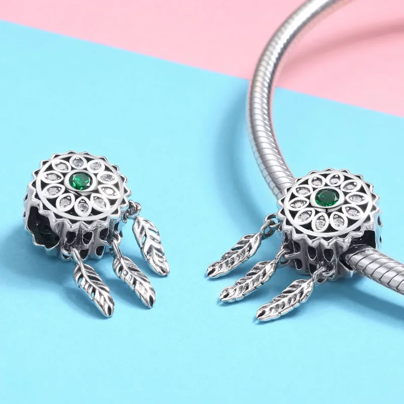 (image for) Pandora Style Silver Charm, Dreamcatcher - SCC893 - View 3