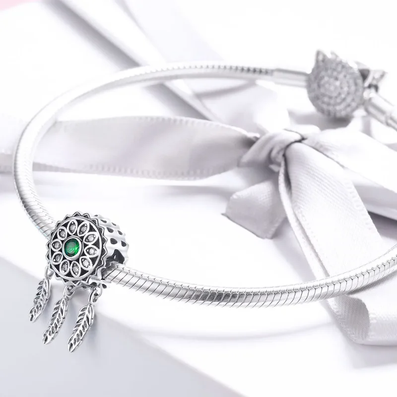 (image for) Pandora Style Silver Charm, Dreamcatcher - SCC893 - View 4
