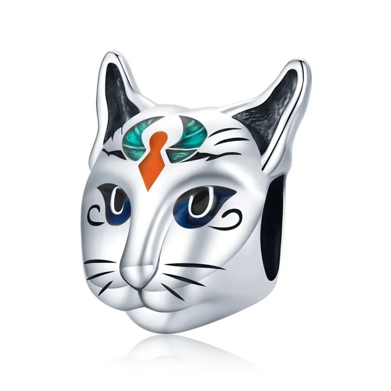 (image for) Pandora Style Silver Charm, Egypt - Cat God Besti, Multicolor Enamel - SCC1859 - Product Image