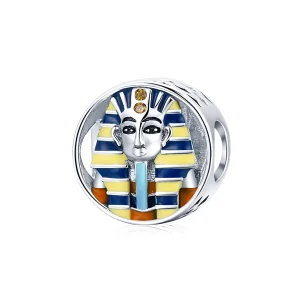 (image for) Pandora Style Silver Charm, Egypt - Pharaoh, Multicolor Enamel - SCC1858