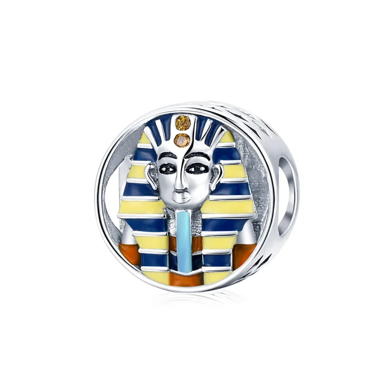(image for) Pandora Style Silver Charm, Egypt - Pharaoh, Multicolor Enamel - SCC1858 - Product Image