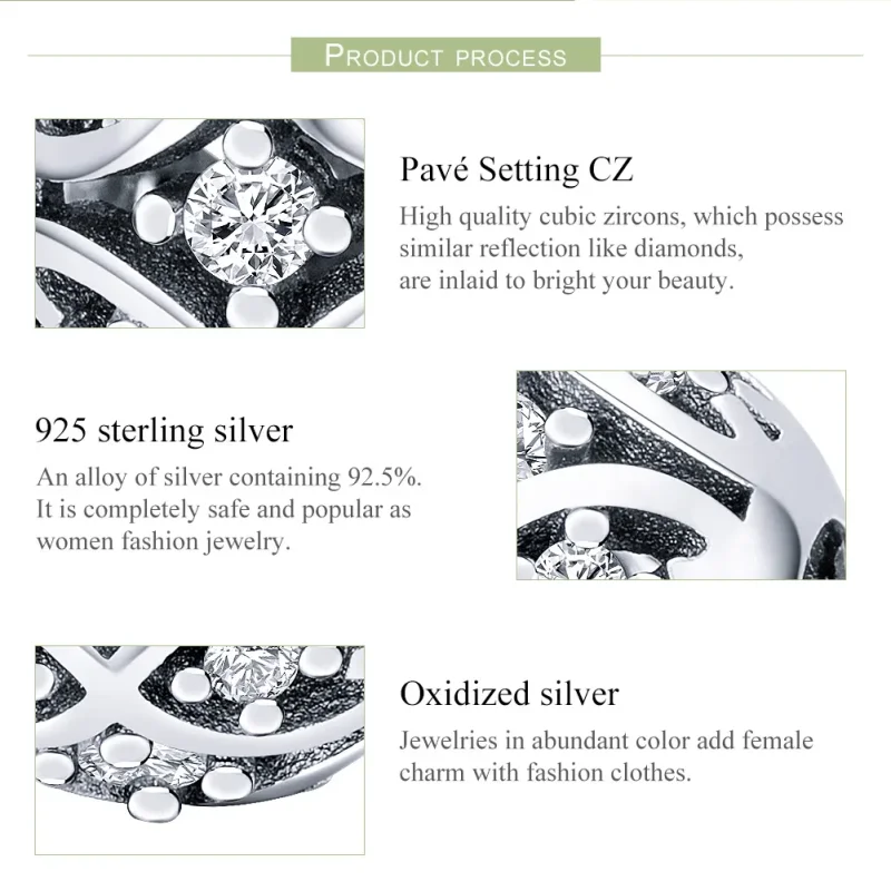 (image for) Pandora Style Silver Charm, Elegance - SCC732 - View 7