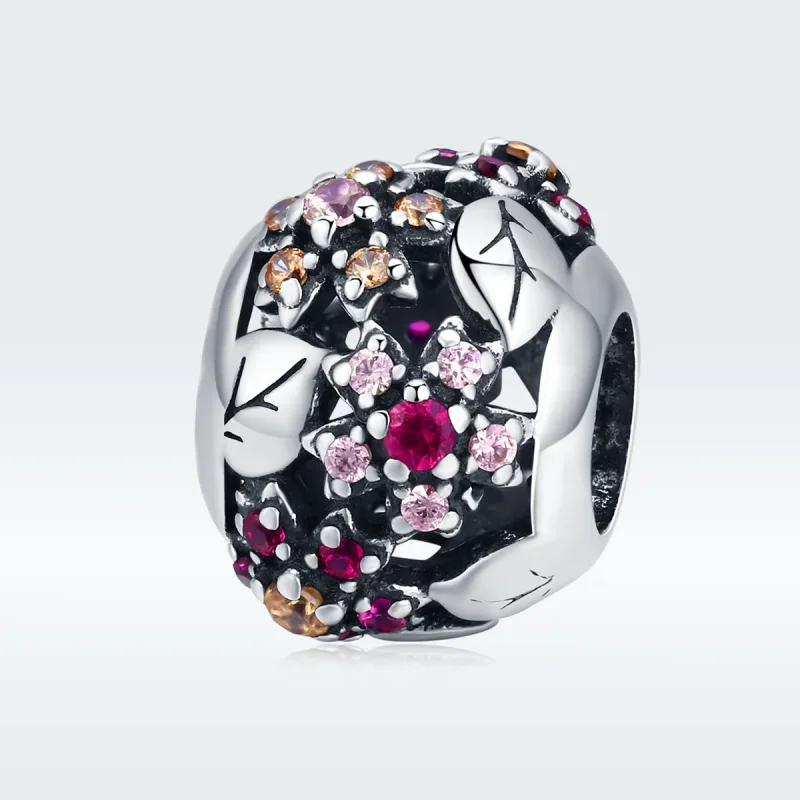 (image for) Pandora Style Silver Charm, Elegant Cherry Blossom - SCC1446 - View 5
