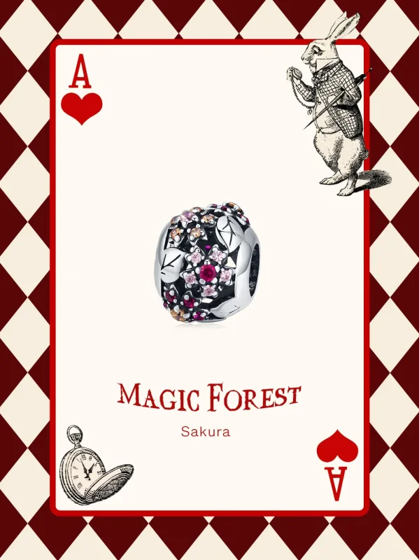 (image for) Pandora Style Silver Charm, Elegant Cherry Blossom - SCC1446 - View 6