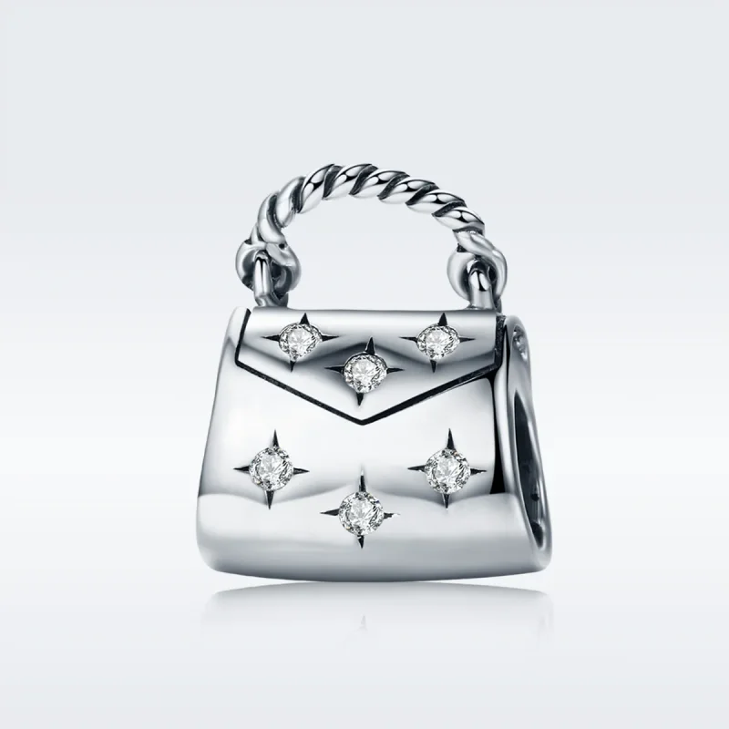 (image for) Pandora Style Silver Charm, Elegant Shopping Bag - SCC607 - View 2