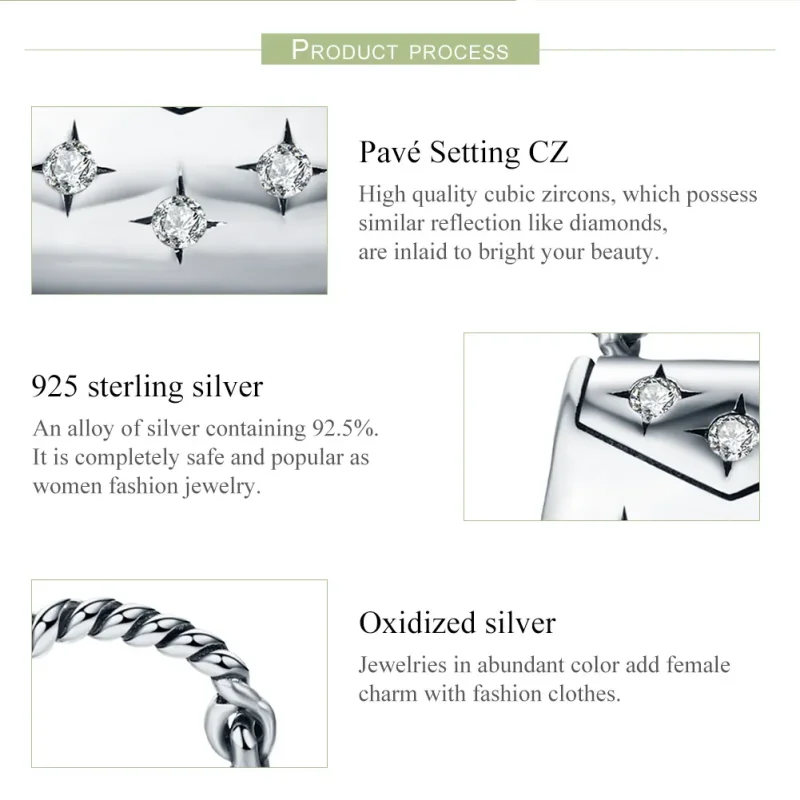(image for) Pandora Style Silver Charm, Elegant Shopping Bag - SCC607 - View 7