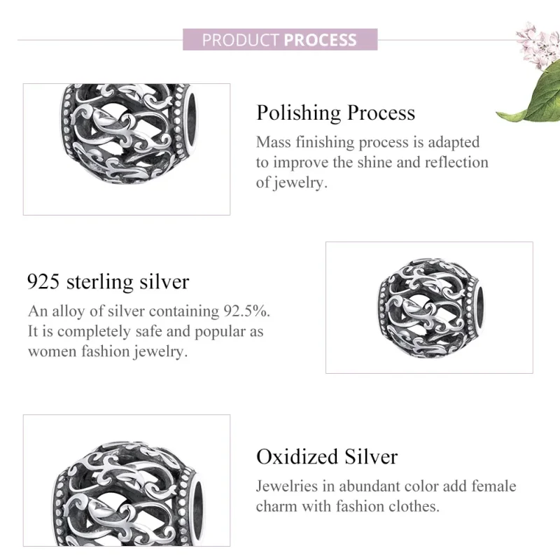 (image for) Pandora Style Silver Charm, Energy - SCC1830 - View 8