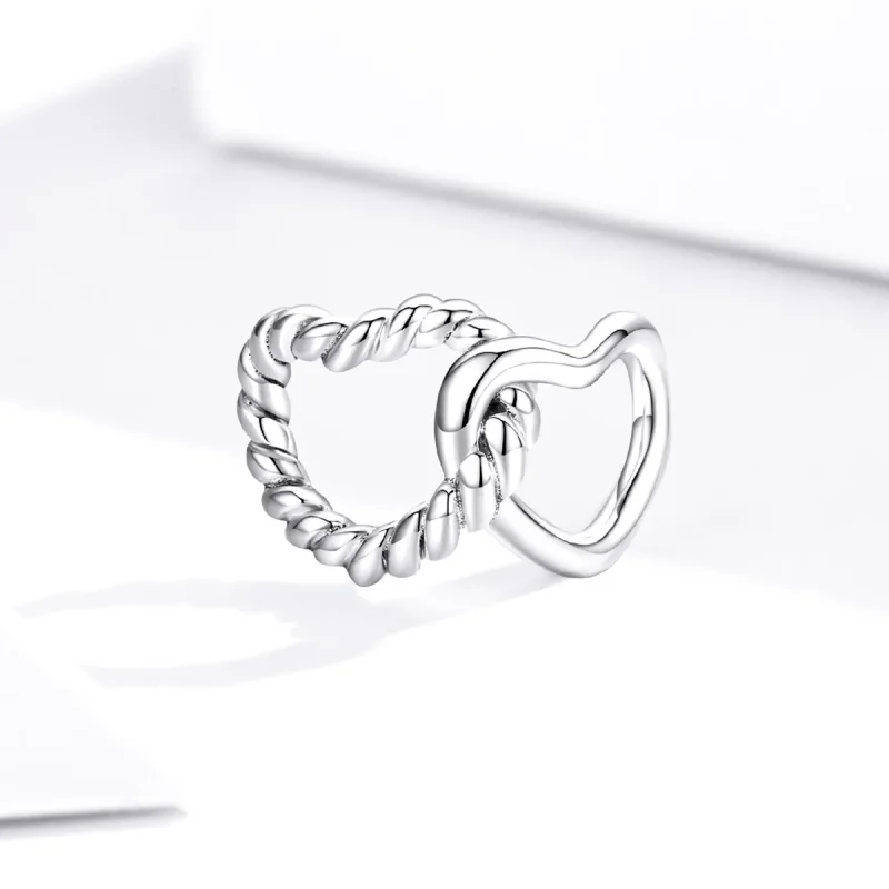 (image for) Pandora Style Silver Charm, Entwined Hearts - SCC1563 - View 2