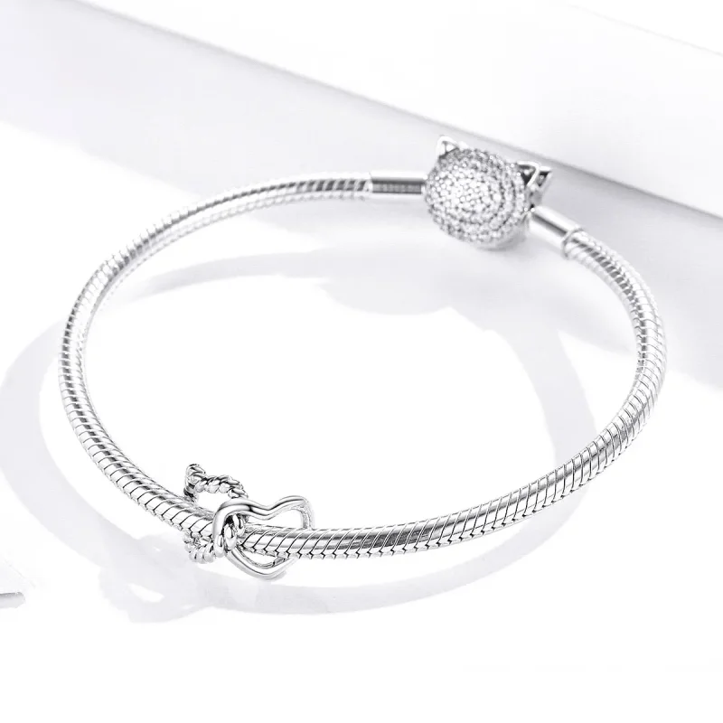 (image for) Pandora Style Silver Charm, Entwined Hearts - SCC1563 - View 3