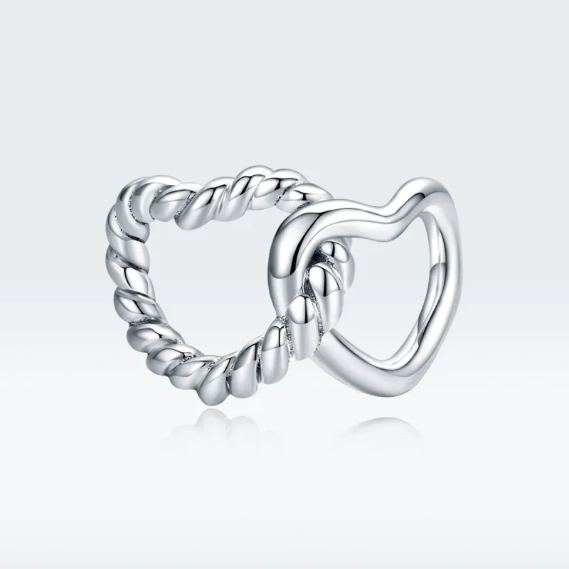 (image for) Pandora Style Silver Charm, Entwined Hearts - SCC1563 - View 5
