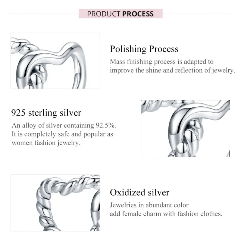 (image for) Pandora Style Silver Charm, Entwined Hearts - SCC1563 - View 7