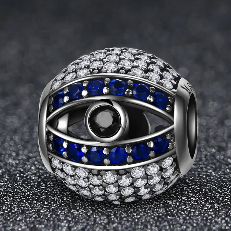 (image for) Pandora Style Silver Charm, Evil Eye - SCC172 - View 3
