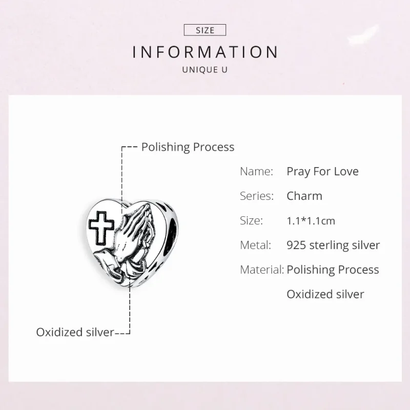 (image for) Pandora Style Silver Charm, Faith - BSC317 - View 6