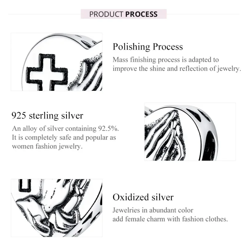 (image for) Pandora Style Silver Charm, Faith - BSC317 - View 7