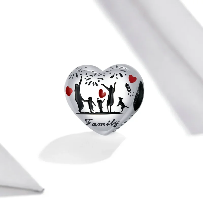 (image for) Pandora Style Silver Charm, Family Love, Multicolor Enamel - SCC1634 - View 2
