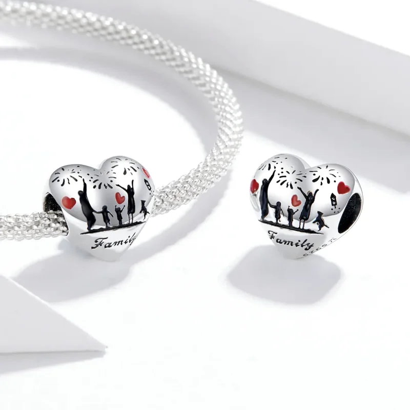 (image for) Pandora Style Silver Charm, Family Love, Multicolor Enamel - SCC1634 - View 4