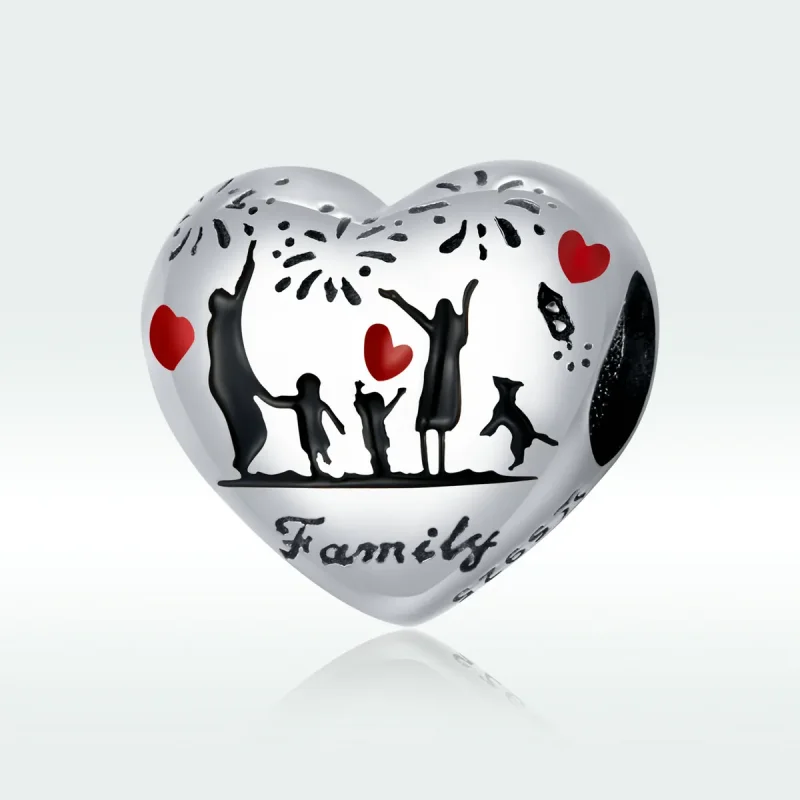 (image for) Pandora Style Silver Charm, Family Love, Multicolor Enamel - SCC1634 - View 5