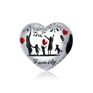 (image for) Pandora Style Silver Charm, Family Love, Multicolor Enamel - SCC1634
