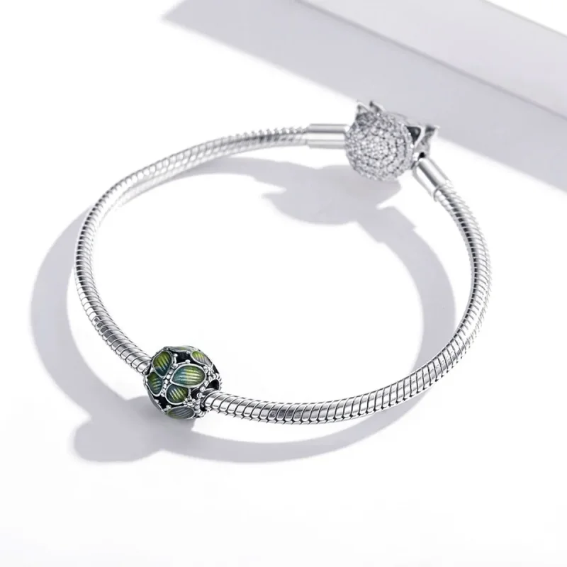 (image for) Pandora Style Silver Charm, Fantasy Butterflies, Multicolor Enamel - SCC1705 - View 3