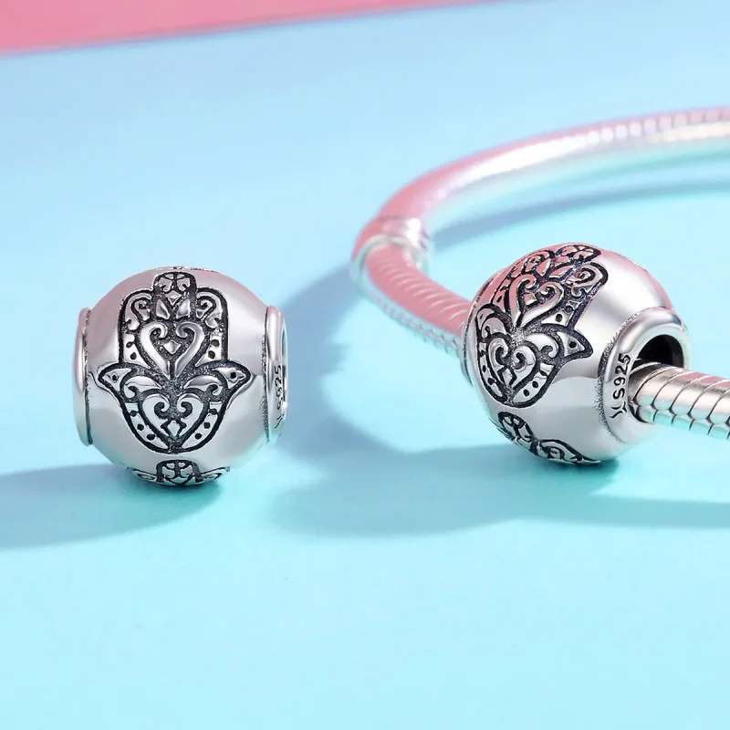 (image for) Pandora Style Silver Charm, Fatima's Hand - SCC306 - View 5