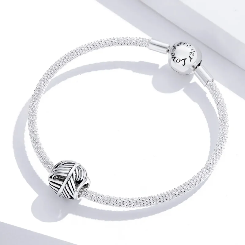 (image for) Pandora Style Silver Charm, Feather - SCC1509 - View 3