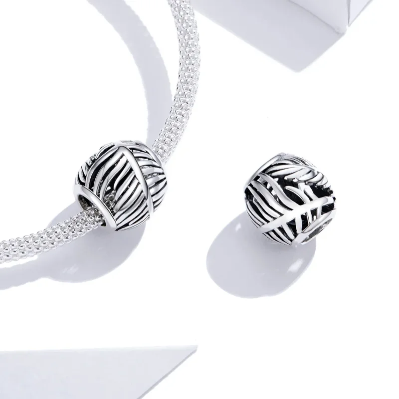 (image for) Pandora Style Silver Charm, Feather - SCC1509 - View 4