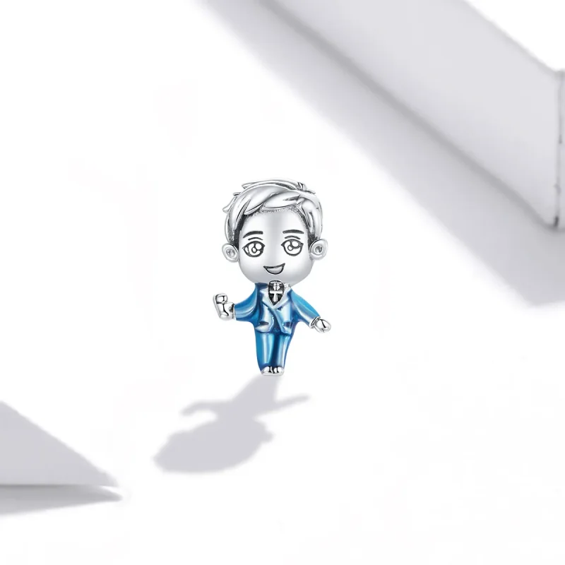 (image for) Pandora Style Silver Charm, Fiance, Cyan Enamel - SCC1812 - View 2