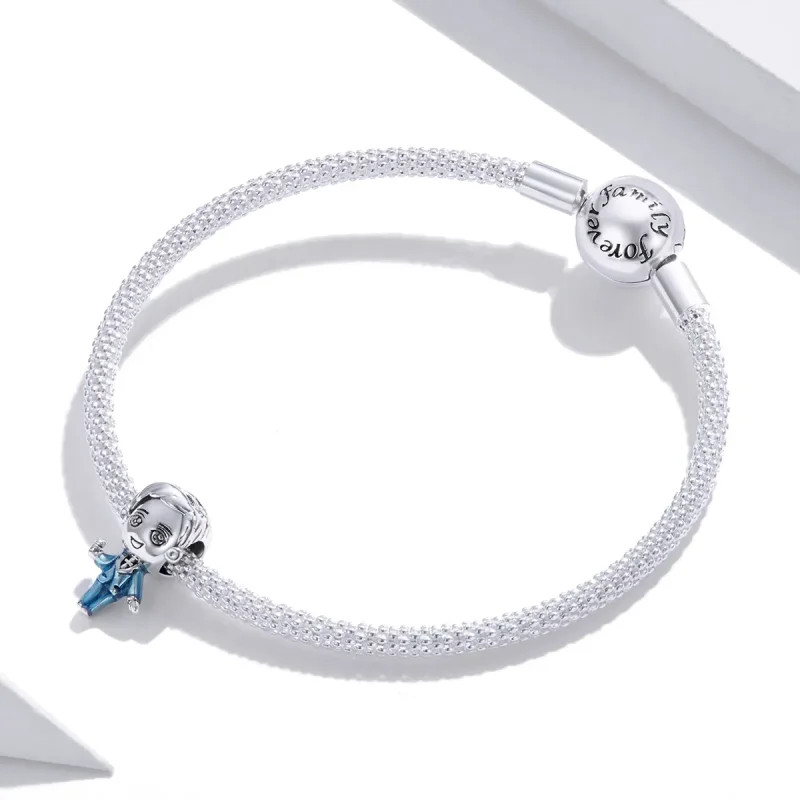 (image for) Pandora Style Silver Charm, Fiance, Cyan Enamel - SCC1812 - View 3