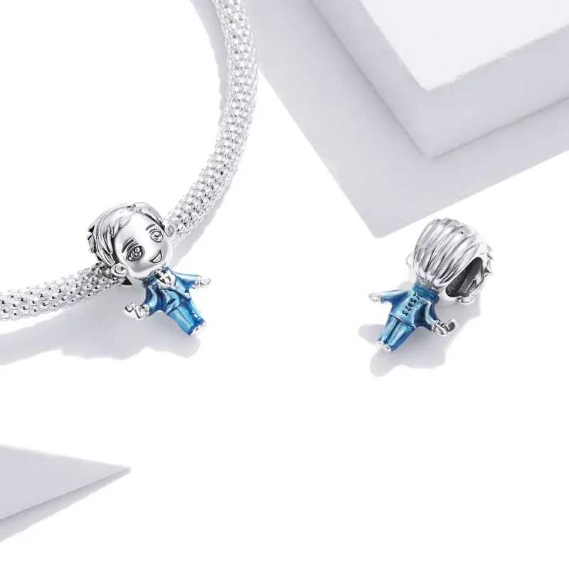 (image for) Pandora Style Silver Charm, Fiance, Cyan Enamel - SCC1812 - View 4