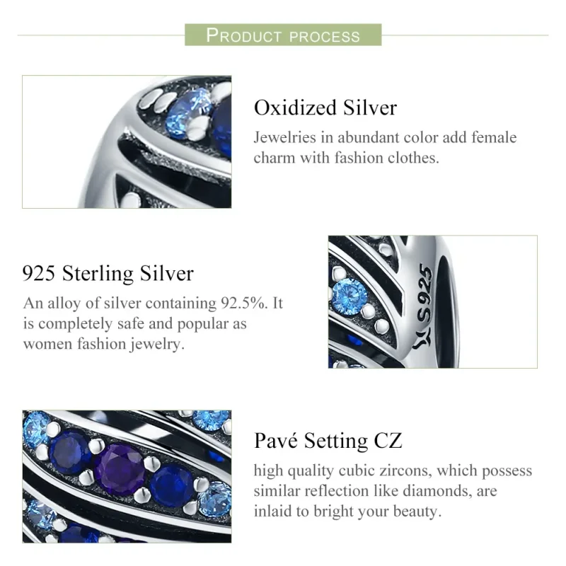 (image for) Pandora Style Silver Charm, Finch Feather - SCC472 - View 5