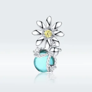 (image for) Pandora Style Silver Charm, Fireflies and Daisy - SCC1369