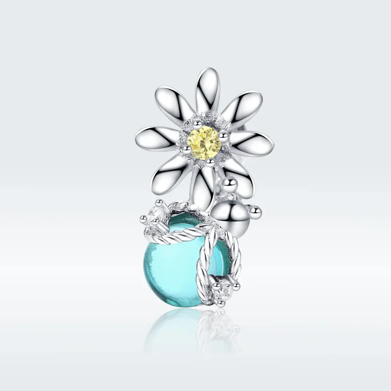 (image for) Pandora Style Silver Charm, Fireflies and Daisy - SCC1369 - Product Image