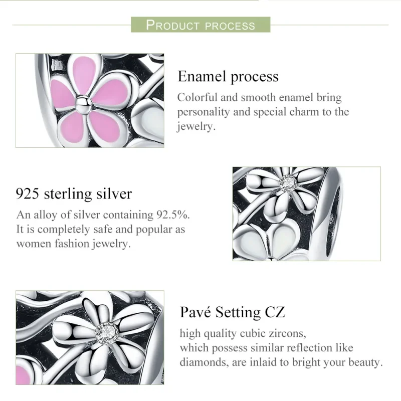 (image for) Pandora Style Silver Charm, Flower Blessing, Multicolor Enamel - SCC761 - View 7