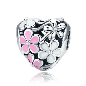 (image for) Pandora Style Silver Charm, Flower Blessing, Multicolor Enamel - SCC761