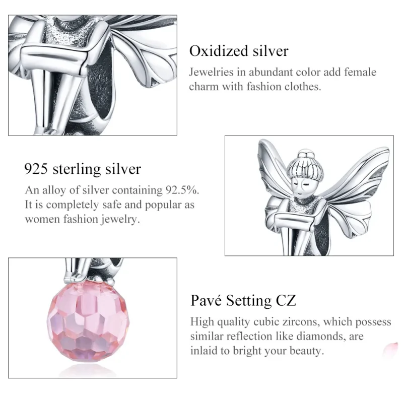 (image for) Pandora Style Silver Charm, Flower Elf - SCC1483 - View 6
