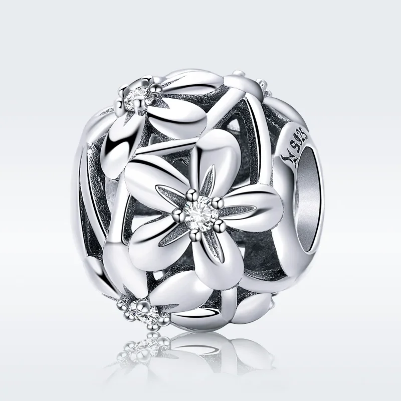(image for) Pandora Style Silver Charm, Flower Shape - SCC729 - View 3