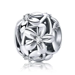 (image for) Pandora Style Silver Charm, Flower Shape - SCC729
