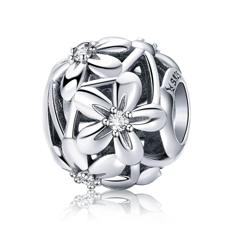 (image for) Pandora Style Silver Charm, Flower Shape - SCC729 - Product Image
