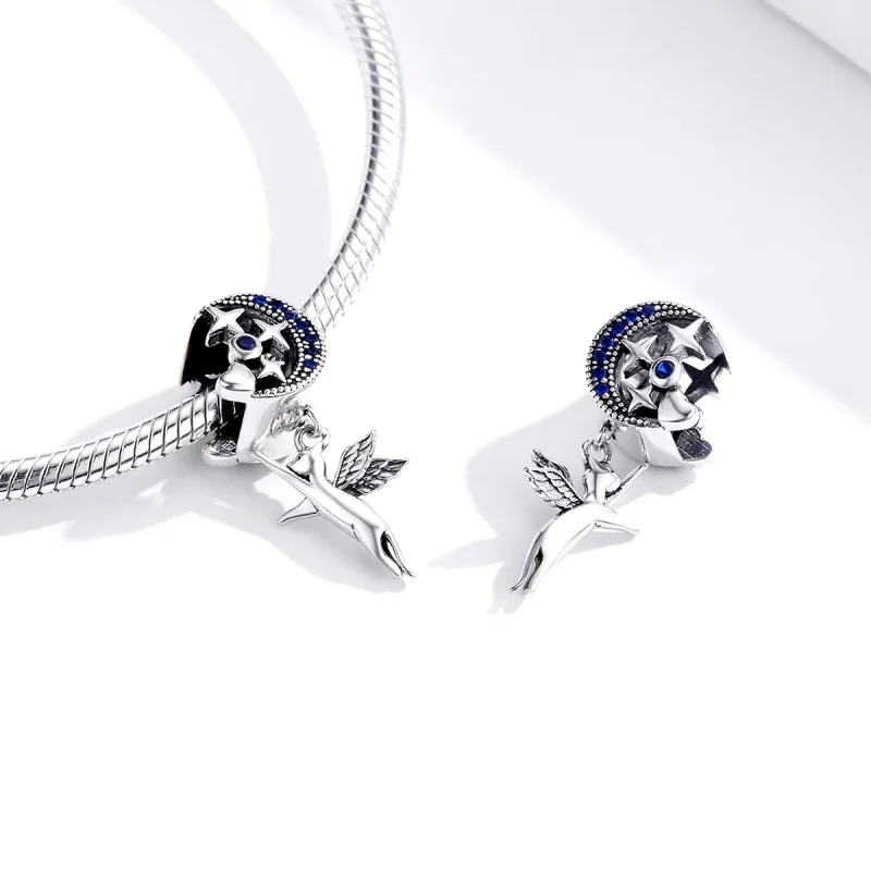 (image for) Pandora Style Silver Charm, Flying Cat - SCC1551 - View 2