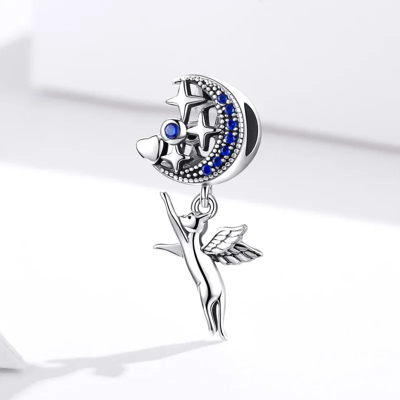 (image for) Pandora Style Silver Charm, Flying Cat - SCC1551 - View 3