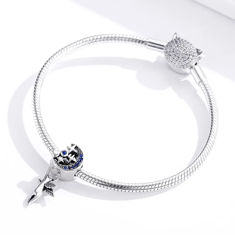 (image for) Pandora Style Silver Charm, Flying Cat - SCC1551 - View 4