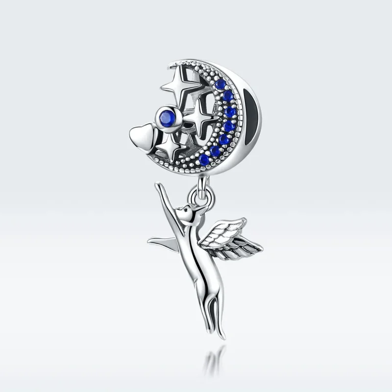 (image for) Pandora Style Silver Charm, Flying Cat - SCC1551 - View 5