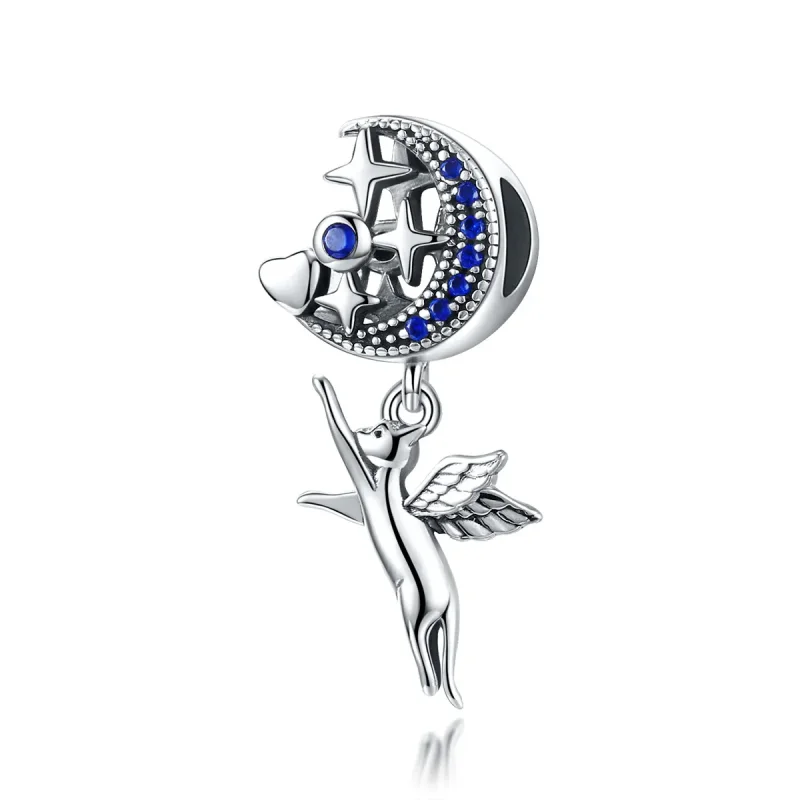 (image for) Pandora Style Silver Charm, Flying Cat - SCC1551 - Product Image