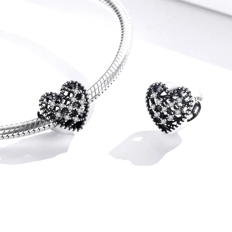 (image for) Pandora Style Silver Charm, Follow Your Heart - SCC1572 - View 4