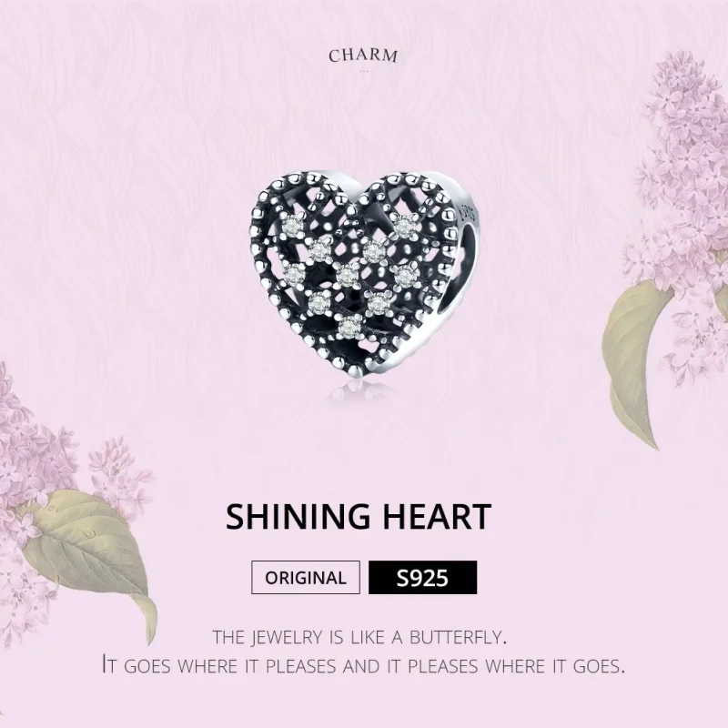 (image for) Pandora Style Silver Charm, Follow Your Heart - SCC1572 - View 6