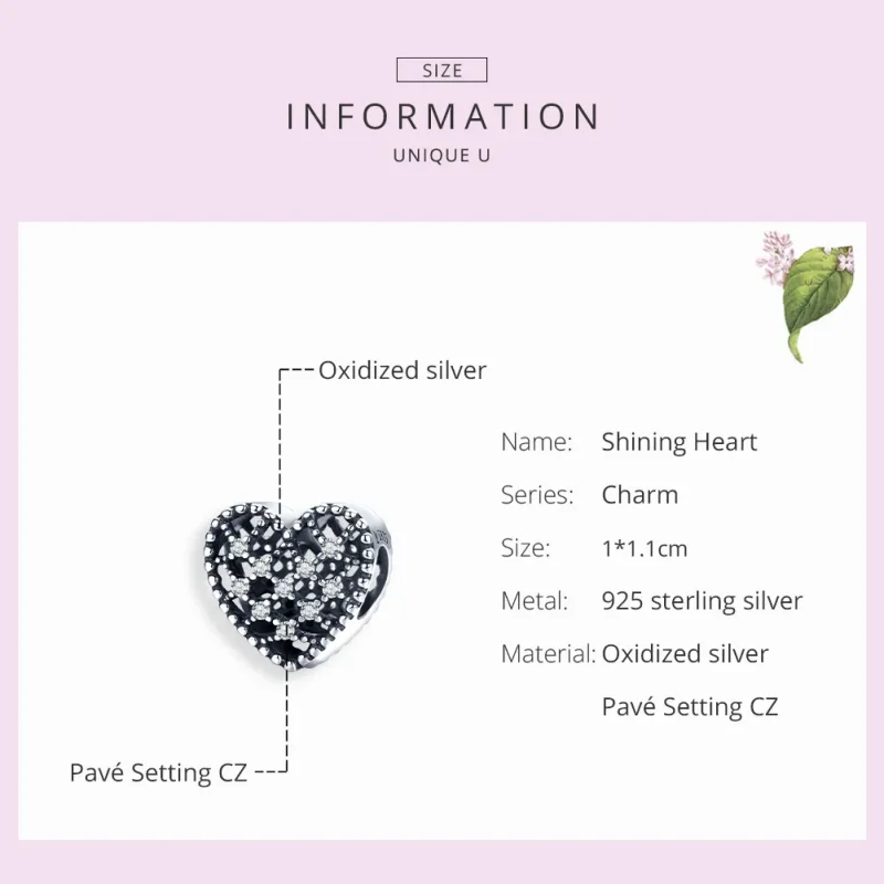 (image for) Pandora Style Silver Charm, Follow Your Heart - SCC1572 - View 7