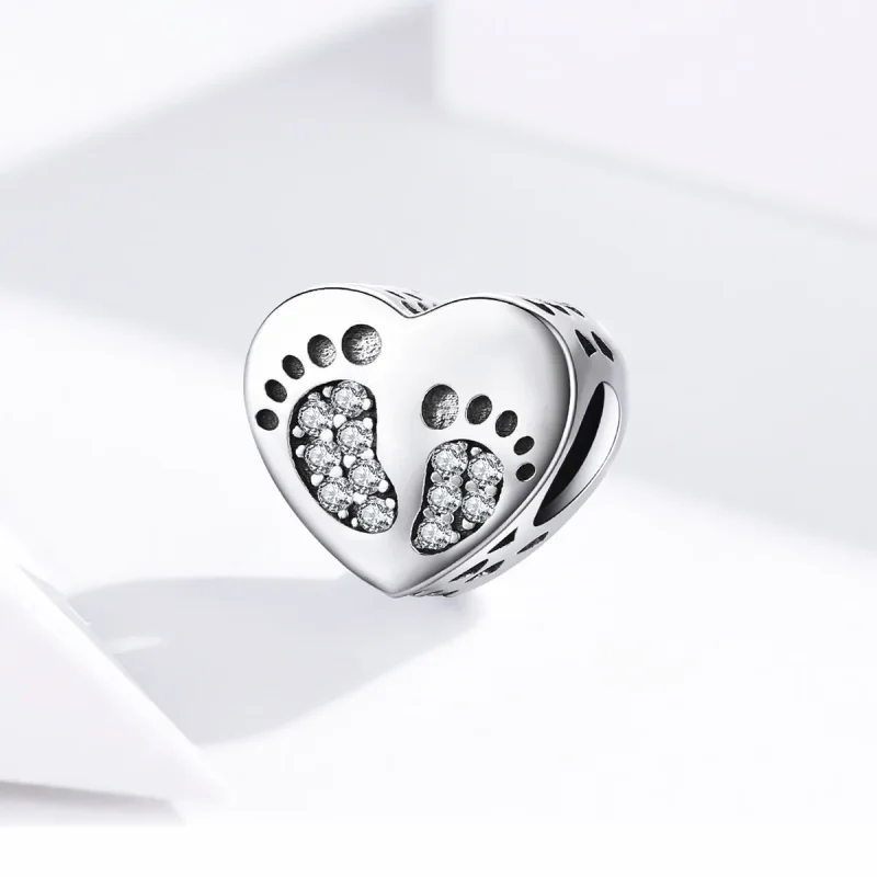 (image for) Pandora Style Silver Charm, Footprints - SCC1395 - View 2